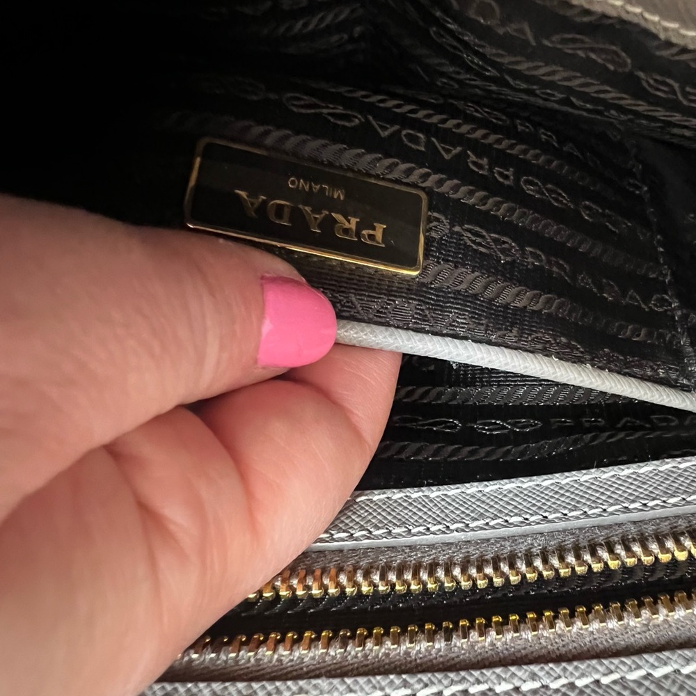Prada Tan Satchel with Structured Shape and Gold Accents - Picture 6 of 12